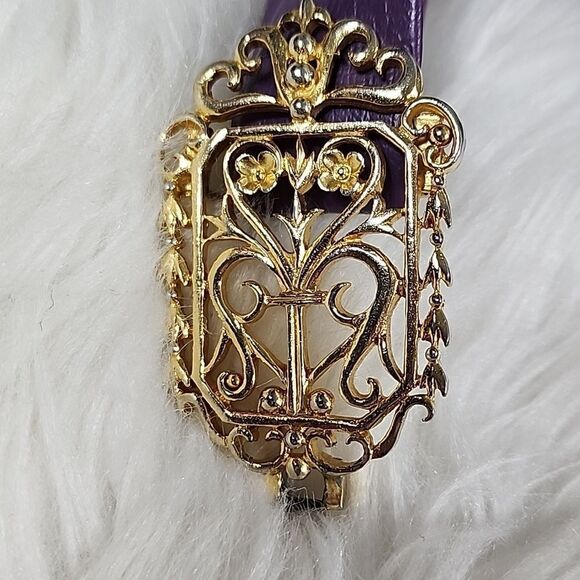 Mimi Di N Signed Gold & Silver Tone Floral & Heart Belt Buckle Clasps 1985 - Picture 13 of 13